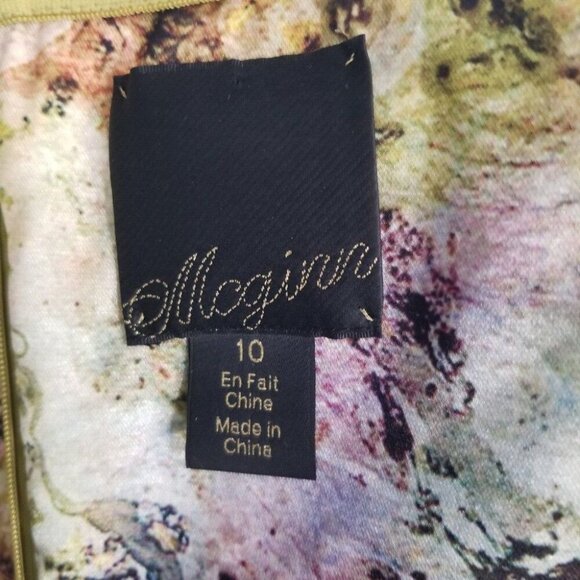 Mcginn Strapless Dress Cooling Magma Sz 10 Watercolor Artsy Cocktail Pockets! - Picture 3 of 8